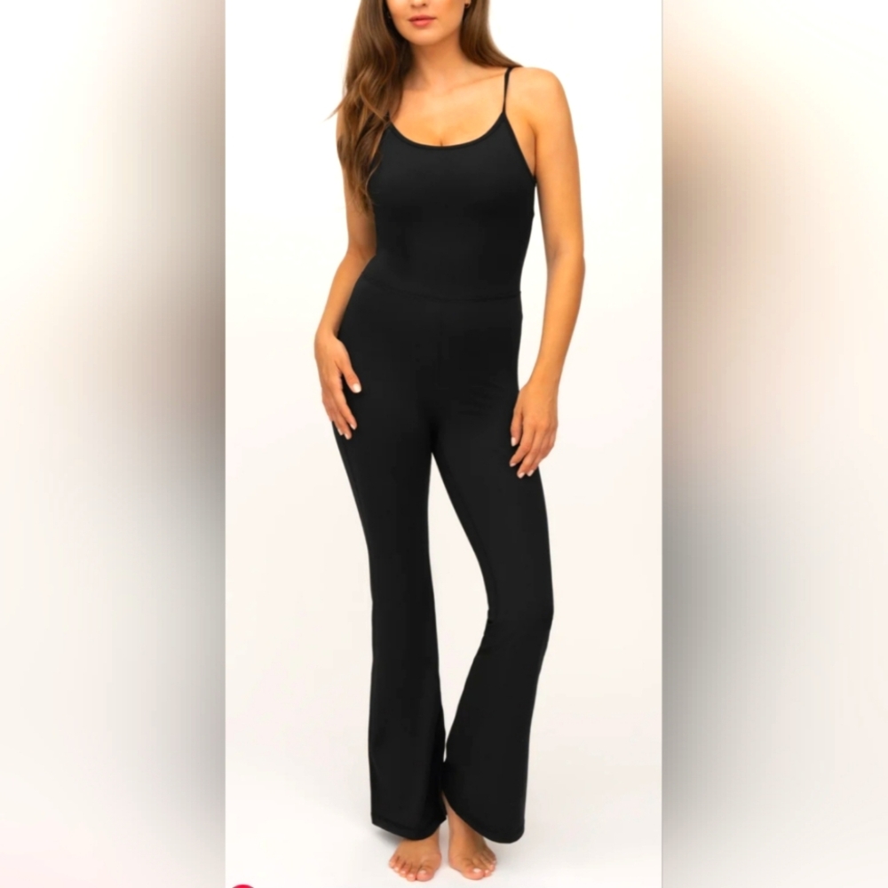 Yogalicious - Black Rib Scarlett Jumpsuit